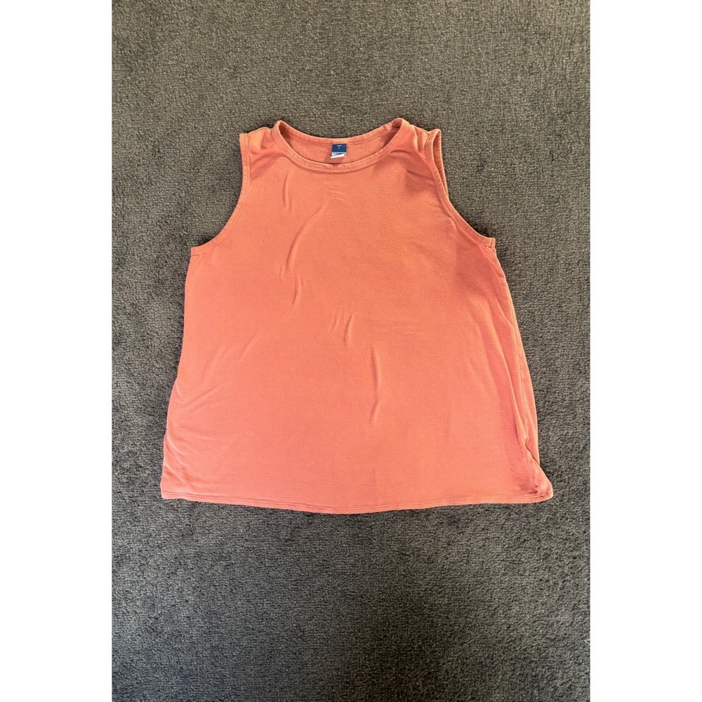 Old Navy Luxe Tank Top Coral Pink Sleeveless Crew Neck Rayon Blend Small